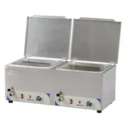 Casselin CBMECS2 dobbelt pølsekoger bain-marie med to vandbade