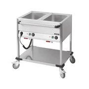 Casselin CCBM2H smal bain-marie vogn med to GN 1/1 vandbade