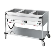 Casselin CCBM3H smal bain-marie vogn med tre GN 1/1 vandbade