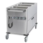 Casselin CCBM3CV bain-marie vogn med varmeskab i underskabet