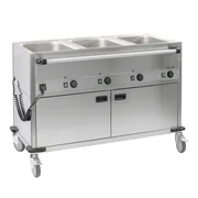 Casselin CCBM3CH bred bain-marie vogn med varmeskab og tre vandbade