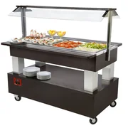 Diamond kølebuffet salatbar med 4x GN 1/1 i wengé-træ set forfra