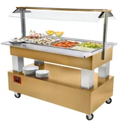 Diamond kølebuffet salatbar med 4x GN 1/1 i lys eg set forfra