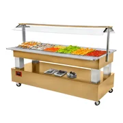 Diamond kølebuffet salatbar med 6x GN 1/1 i lys eg set forfra