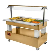 Diamond varmebuffet bain-marie med 4x GN 1/1 i lys eg set forfra