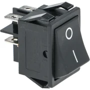 2-polet vippekontakt sort 16A 250V mærket O-I med indbygningshul 22x30 mm til CIME kaffemaskiner