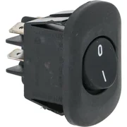 2-polet vippekontakt sort 16A 250V med kontrollampe, mærket O - I med indbygningshul 22x30 mm til professionelt køkkenudstyr