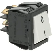 2-polet vippekontakt hvid 16A 250V mærket O - I med indbygningshul 22x30 mm til professionelt køkkenudstyr