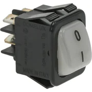2-polet vippekontakt hvid 16A 250V med kontrollampe, mærket 0 - I med indbygningshul 22x30 mm til professionelt køkkenudstyr