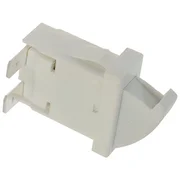Hvid Arcolectric mikroswitch med trykknap set skråt forfra