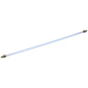 Lyseblå slange med messingfittings i begge ender