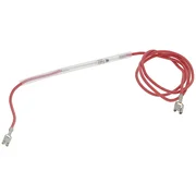 Rød silikoneledning med termosikring og 4,8 mm fladstik til DeLonghi kaffemaskine, set forfra