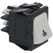 Hvid 2-polet trykknap med dampsymbol til betjeningspanel, 16 A 250 V, set forfra