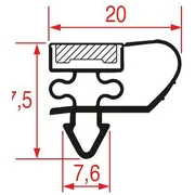 Måltegning af tætningsliste til TEFCOLD-dør, profil 20 x 7,5 mm