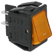 Orange 2-polet vippekontakt 16A 250V set skråt forfra